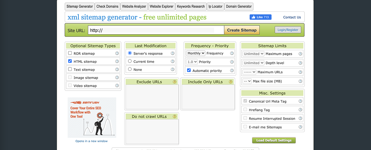HTML Sitemap Generator
