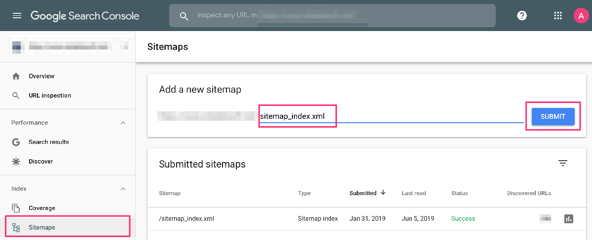 submit sitemap google search console