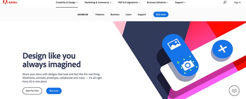 Adobe XD Web design tool