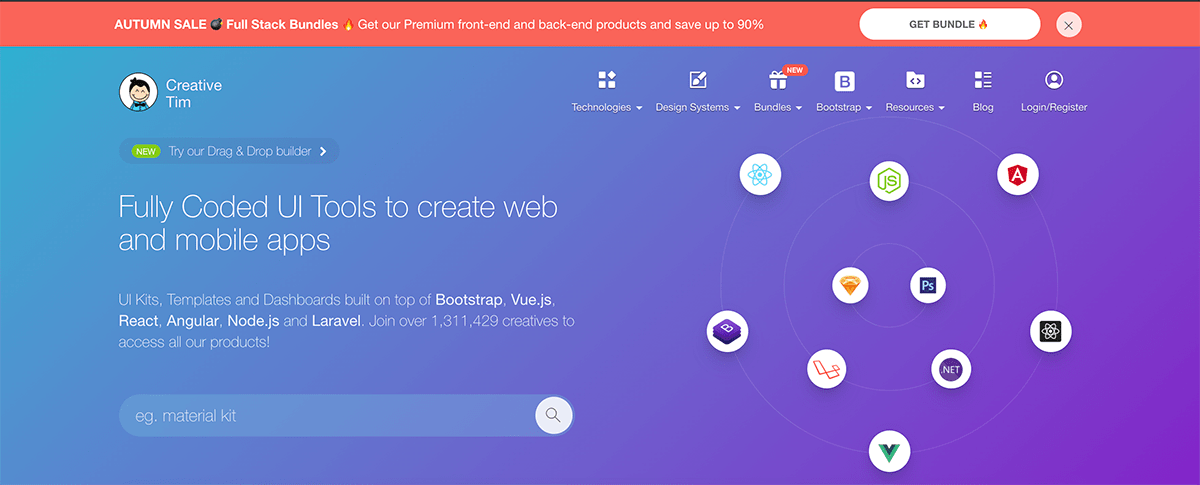 Creative Tim Web Development tool
