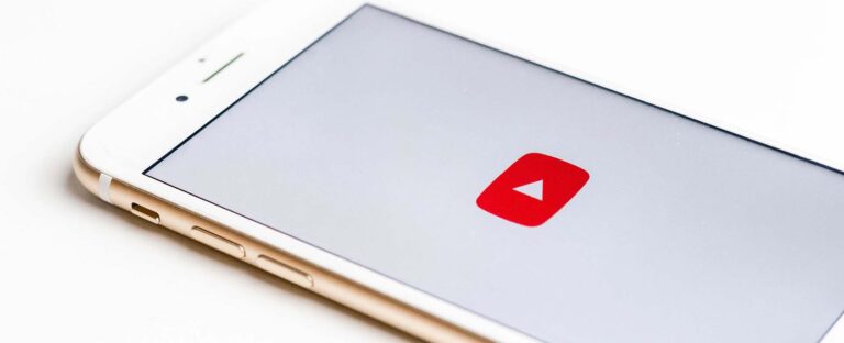 Smartphone showing the YouTube play button
